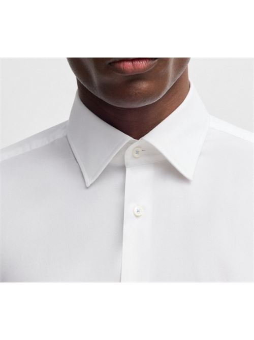 Slim-fit shirt in easy-iron stretch-cotton poplin BOSS | 50538949 H-HANK-KENT-C3-214.100